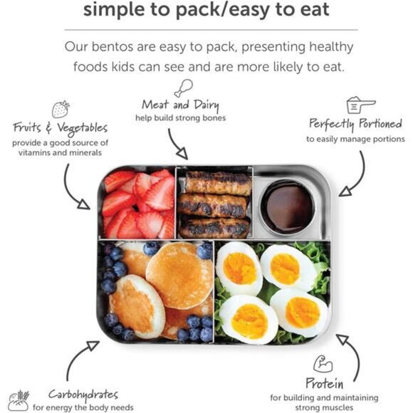 Small Snack Packer Bento Box - Extra Small Divided Stainless Steel Snack - Picture 5 of 7